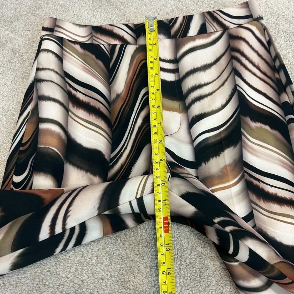 Zara black brown cream printed flared trouser pants Sz XS NWT - Picture 14 of 17